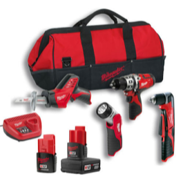 Milwaukke M12 !2V 4 dels s�t 3.0 & 1.5Ah batterier