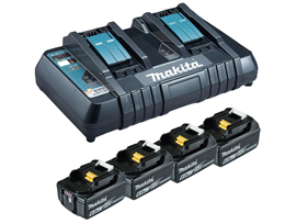 Makita Batteri 4 stk. BL1860B 18v 6.0ah samt DC18RD oplader