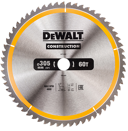 Dewalt  klinge 305mm x 30mm(hul)  60T Construction blade