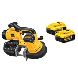 Dewalt 18v båndsav XR DCS371P2 T-stack kit m. 2 x 5.0 batterier