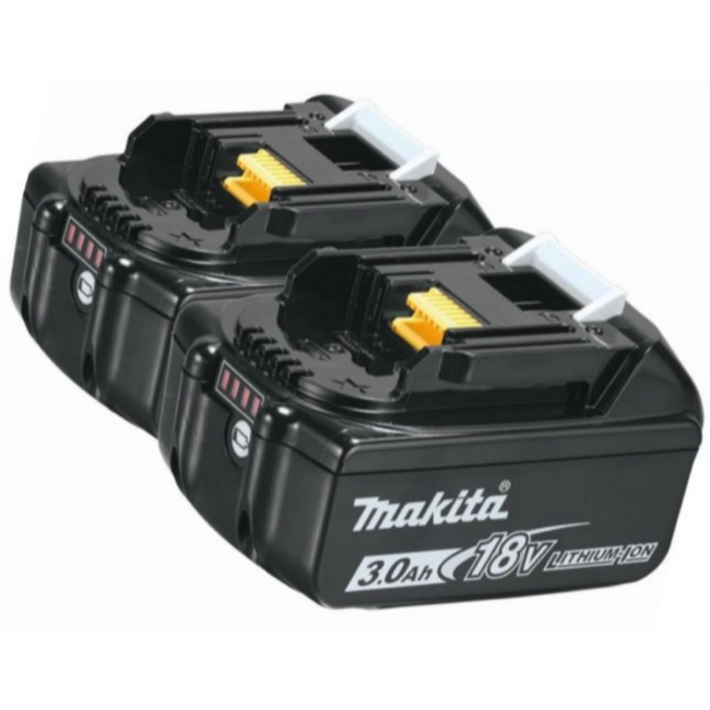 Makita batterier 2 stk BL1830B  18V 3.0 Ah Li Ion med indikator