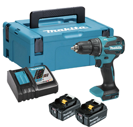 Makita DDF490RTJ 18V Li-Ion KULLØS Bore/skruemaskine, komplet sæt i kuffert.