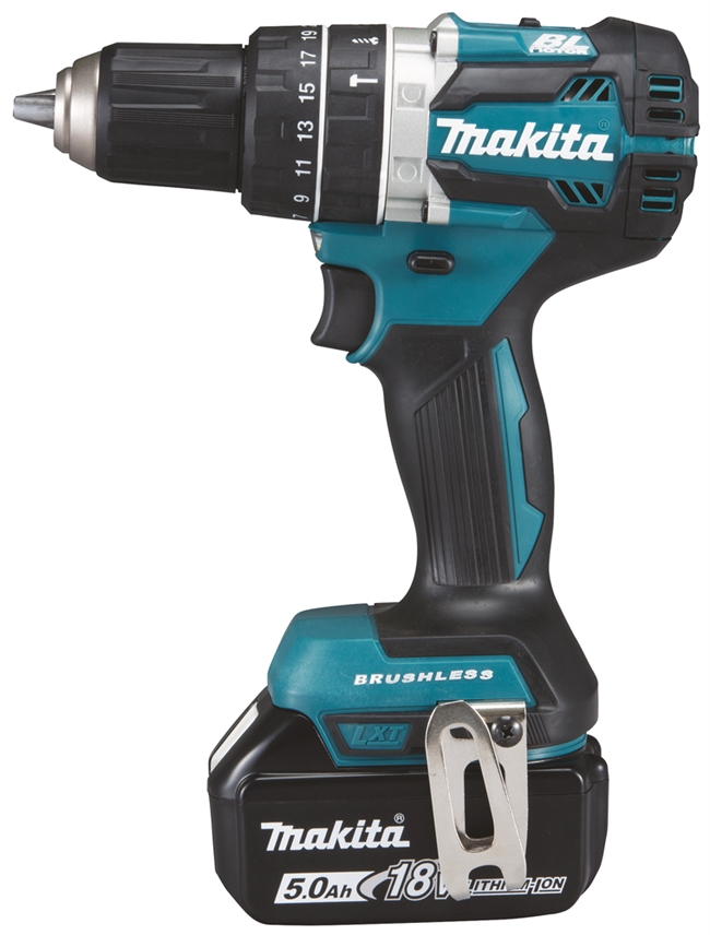 Makita DHP484RT1J 18V / 5.0Ah Brushless  Li-Ion Kombi slagbore/bore/skrue