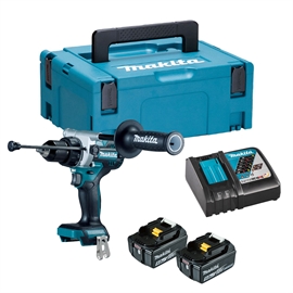 Makita DHP492RTJ 18V Li-Ion KULLØS slagbore/skruemaskine , komplet kit