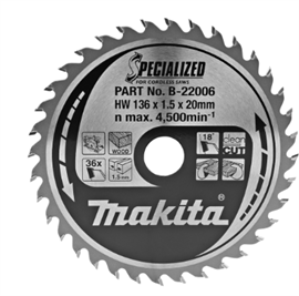 Makita Specialized 136x20x1,5 36T klinge B-22006