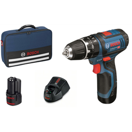 Bosch GSB 12V-15 slagbore/skruemaskine  2 x 2,0Ah Softbag KIT
