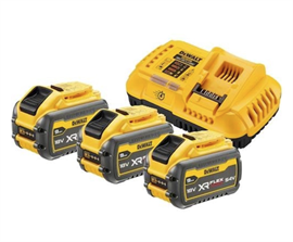 DeWALT FLEXVOLT 18-54V 9.0 ah Li-ion batterisæt med 3 x akku og oplader DCB118X3-QW