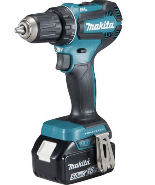 Makita DDF485RT1J 18V / 5.0Ah Brushless  Li-Ion Bore / skruemaskine sæt