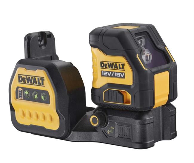 DeWALT 12V/18V  Selvnivellerende krydslinjelaser, grøn uden batteri og oplader