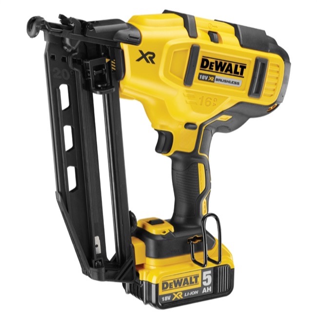 Dewalt 18V XR Li-Ion kulløs 16GA dykkerpistol, 5Ah Kit