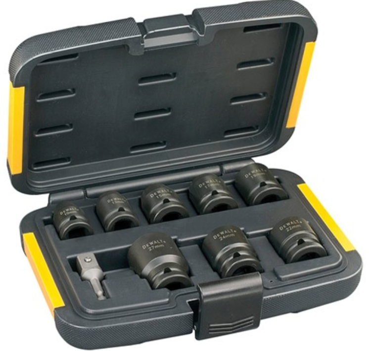 massefylde Rotere Varme Dewalt 9 dels kit med slag-toppe 10-27mm