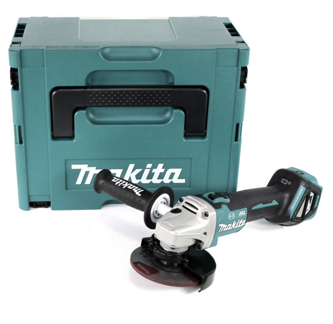 Makita DGA513ZJ 18V kulløs 125mm vinkelsliber, løs enhed i MakPac