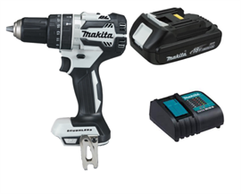 Makita DHP484W 18V KIT  KULLØS Slag/bore/skrue , med BL1815 samt oplader