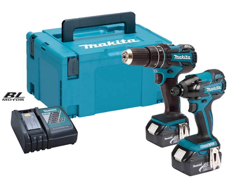 Makita Slagbore/skrue + Kombi 18V Li-in KIT