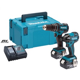 Makita  Slagbore/skrue + Slagskrue Kombi  KULLØS 18V Li-ion KIT