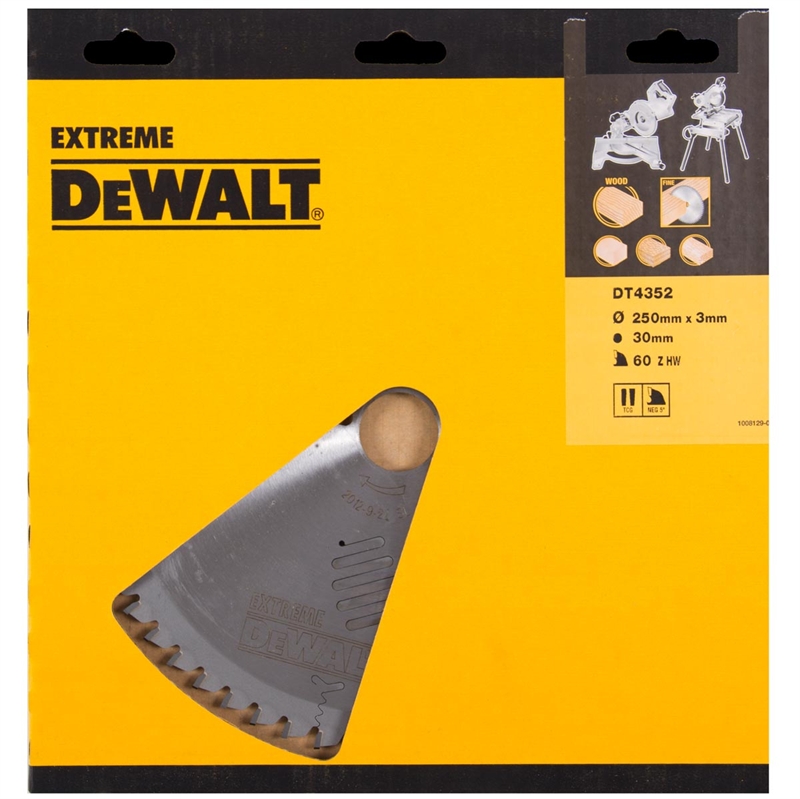 Plenarmøde Klinik Knop Dewalt klinge 250mm x 30mm(hul) 60T Extreeme