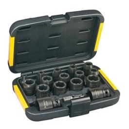 Dewalt 17 dels kit med toppe 6-27mm