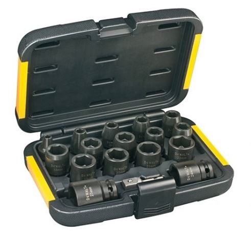 Dewalt 17 dels kit med toppe 6-27mm