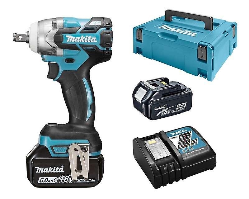 fløjte klodset kalender Makita 18V slagnøgle DTW285RTJ KULLØS 1/2 , kit med 2 x 18v 5.0ah batteri  og lader