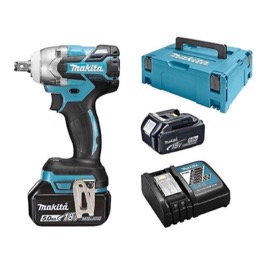 Makita  18V  slagnøgle DTW285RTJ KULLØS  1/2" , kit med 2 x 18v 5.0ah batteri og lader