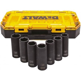 Dewalt 7 dels kit med lange toppe 17-24mm