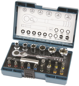 Makita Skruebitsæt med skralde og topnøgler, 21 dele B-54081