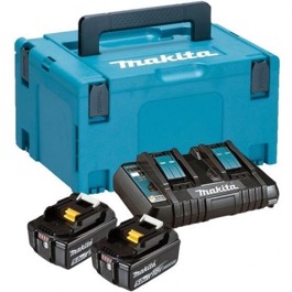 Makita Batteri 2 stk. BL1850B 18v 5.0ah, Lader & Makpac 4