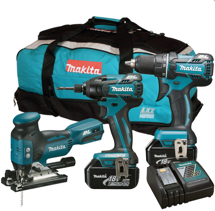 Makita 18V Li-ion kombisæt 2 x 5.0 Ah batterier