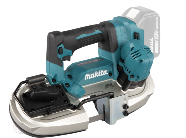 Makita LXT 18 volt transportabel båndsav kulløs DPB184Z, løs enhed.