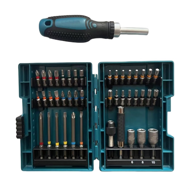 Makita 43-dels bitsæt m. skruetrækker E-25096